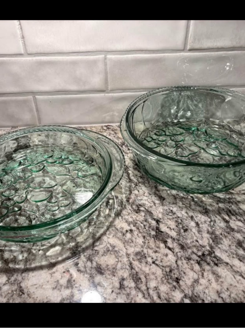 Textured Glass Covered Bowl - Seafoam Green - Picture 6 of 8